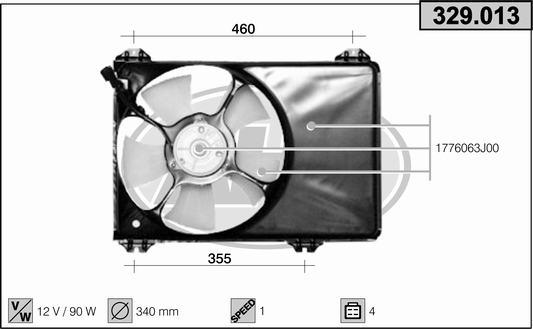 AHE 329.013 - Ventilator, radiator aaoparts.ro