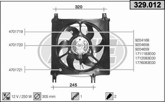 AHE 329.012 - Ventilator, radiator aaoparts.ro
