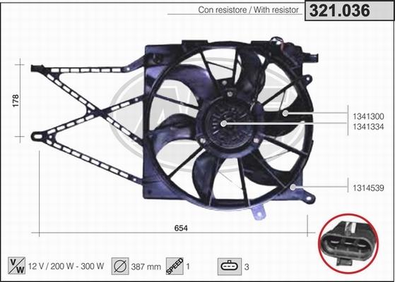 AHE 321.036 - Ventilator, radiator aaoparts.ro