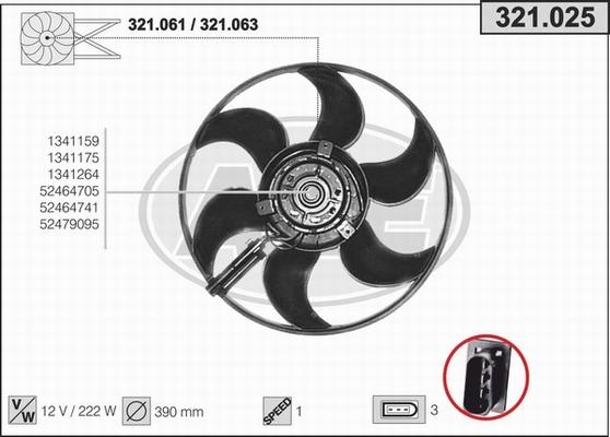 AHE 321.025 - Ventilator, radiator aaoparts.ro