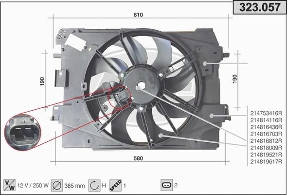 AHE 323.057 - Ventilator, radiator aaoparts.ro
