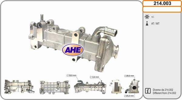 AHE 214.003 - Radiator, recirculare gaze de esapament aaoparts.ro