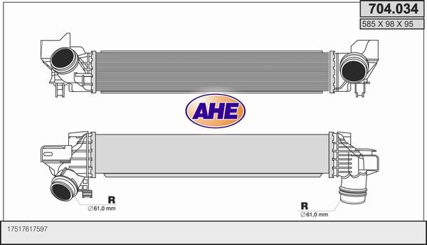 AHE 704.034 - Intercooler, compresor aaoparts.ro