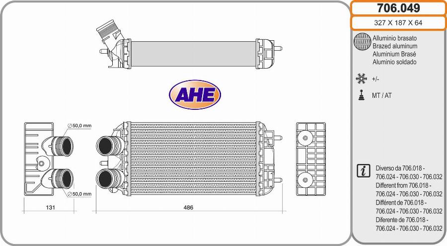 AHE 706.049 - Intercooler, compresor aaoparts.ro