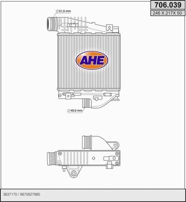 AHE 706.039 - Intercooler, compresor aaoparts.ro