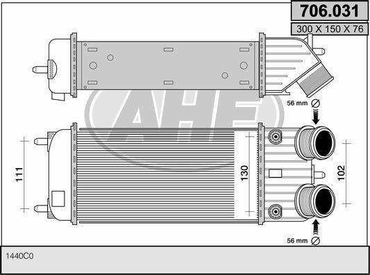 AHE 706.031 - Intercooler, compresor aaoparts.ro