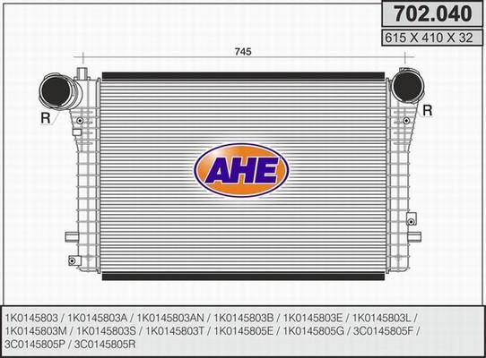 AHE 702.040 - Intercooler, compresor aaoparts.ro