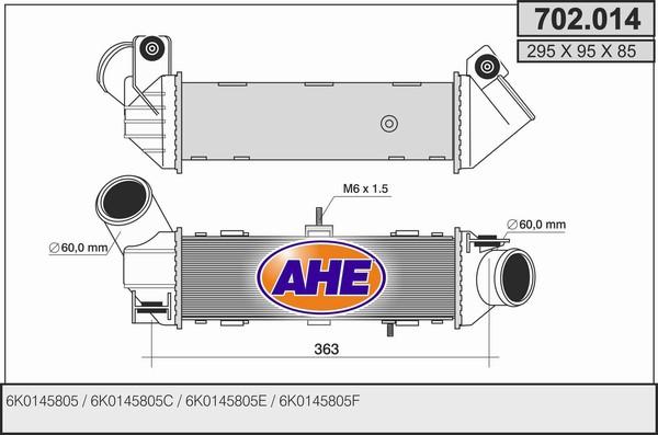 AHE 702.014 - Intercooler, compresor aaoparts.ro