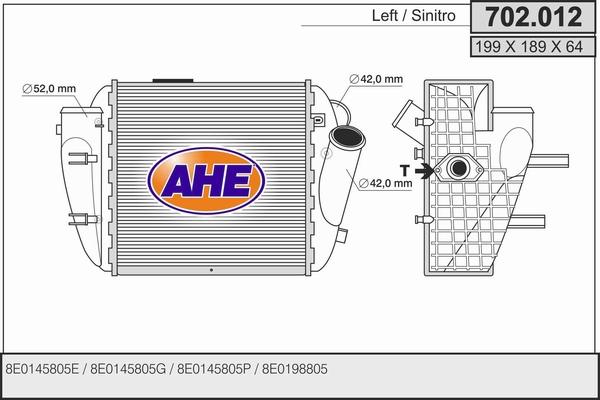 AHE 702.012 - Intercooler, compresor aaoparts.ro