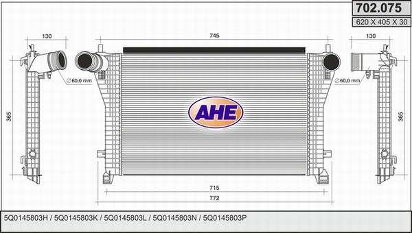 AHE 702.075 - Intercooler, compresor aaoparts.ro