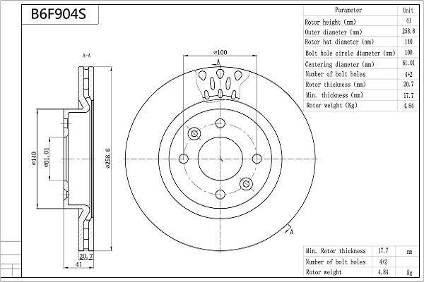 AISIN B6F904S - Disc frana aaoparts.ro