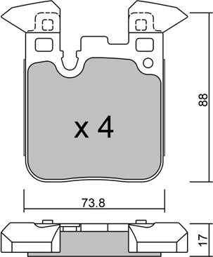 AISIN BPBM-2014 - Set placute frana,frana disc aaoparts.ro