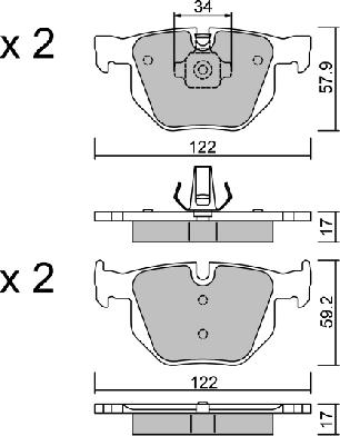 AISIN BPBM-2012 - Set placute frana,frana disc aaoparts.ro