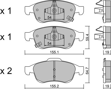 AISIN BPFI-1043 - Set placute frana,frana disc aaoparts.ro