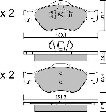 AISIN BPFO-1008 - Set placute frana,frana disc aaoparts.ro