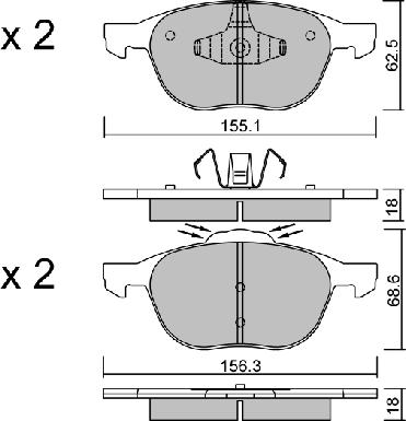 AISIN BPFO-1016 - Set placute frana,frana disc aaoparts.ro