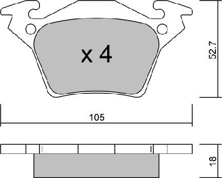 AISIN BPMB-2008 - Set placute frana,frana disc aaoparts.ro