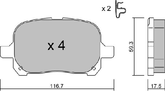 AISIN BPTO-1925 - Set placute frana,frana disc aaoparts.ro