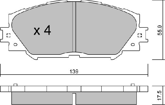 AISIN BPTO-1007 - Set placute frana,frana disc aaoparts.ro