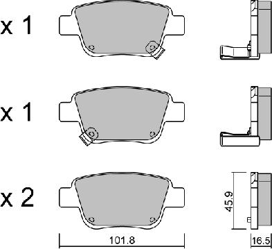 AISIN BPTO-2002 - Set placute frana,frana disc aaoparts.ro