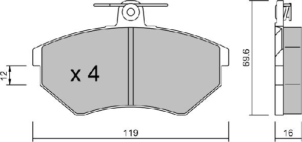 AISIN BPVW-1002 - Set placute frana,frana disc aaoparts.ro