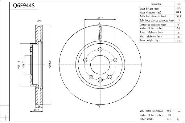 AISIN Q6F944S - Disc frana aaoparts.ro