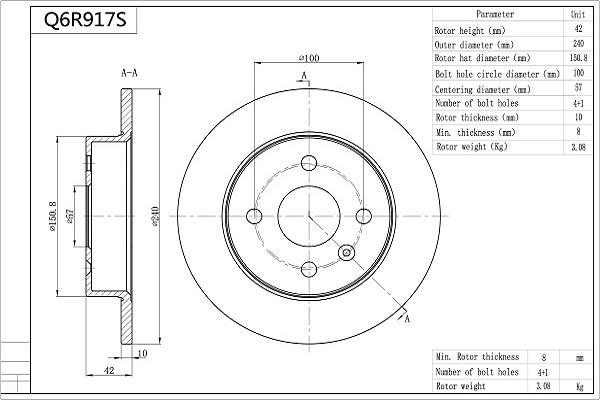 AISIN Q6R917S - Disc frana aaoparts.ro