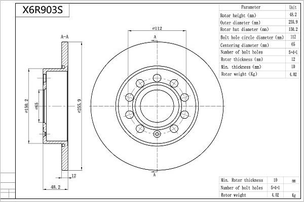 AISIN X6R903S - Disc frana aaoparts.ro