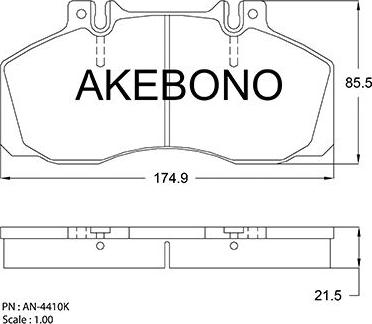 Akebono AN-4410KE - Set placute frana,frana disc aaoparts.ro