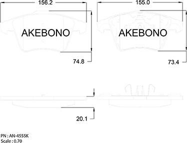 Akebono AN-4555K - Set placute frana,frana disc aaoparts.ro