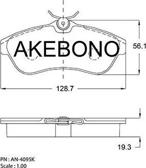 Akebono AN-4095K - Set placute frana,frana disc aaoparts.ro