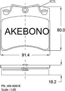 Akebono AN-4091K - Set placute frana,frana disc aaoparts.ro