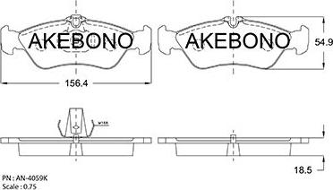 Akebono AN-4059K - Set placute frana,frana disc aaoparts.ro
