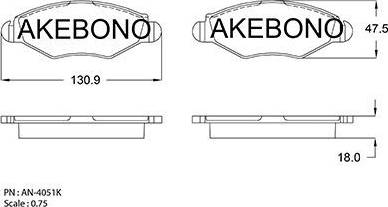 Akebono AN-4051K - Set placute frana,frana disc aaoparts.ro