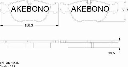 Akebono AN-4053K - Set placute frana,frana disc aaoparts.ro