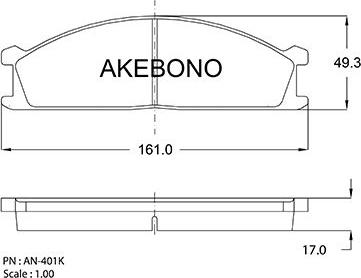 Akebono AN-401KE - Set placute frana,frana disc aaoparts.ro