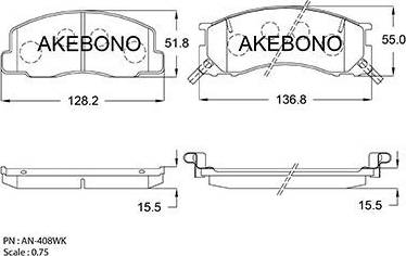 Akebono AN-408WK - Set placute frana,frana disc aaoparts.ro