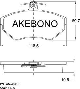 Akebono AN-4021K - Set placute frana,frana disc aaoparts.ro