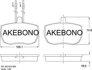 Akebono AN-4157WK - Set placute frana,frana disc aaoparts.ro