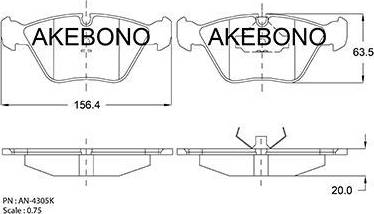 Akebono AN-4305K - Set placute frana,frana disc aaoparts.ro