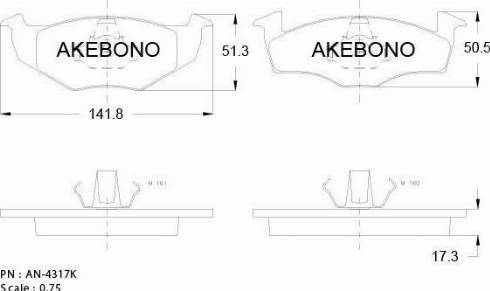 Akebono AN-4317K - Set placute frana,frana disc aaoparts.ro