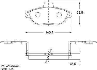 Akebono AN-4326WK - Set placute frana,frana disc aaoparts.ro
