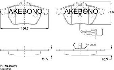 Akebono AN-4370WK - Set placute frana,frana disc aaoparts.ro