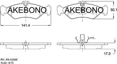 Akebono AN-4266KE - Set placute frana,frana disc aaoparts.ro