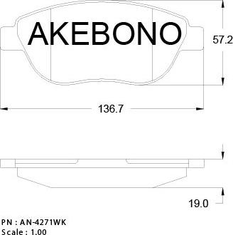 Akebono AN-4271K - Set placute frana,frana disc aaoparts.ro