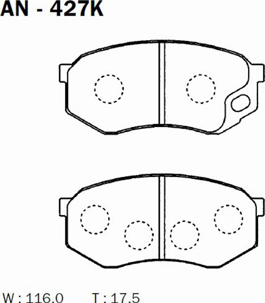 Akebono AN-427K - Set placute frana,frana disc aaoparts.ro