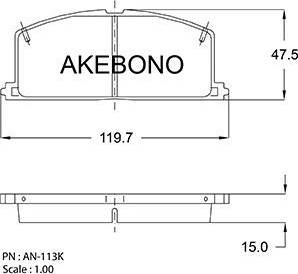 Akebono AN-113K - Set placute frana,frana disc aaoparts.ro