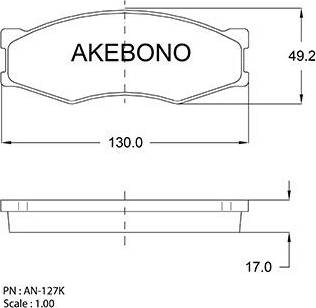Akebono AN-127K - Set placute frana,frana disc aaoparts.ro