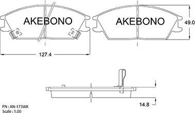 Akebono AN-173WKE - Set placute frana,frana disc aaoparts.ro