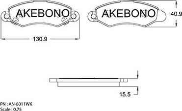 Akebono AN-8011WK - Set placute frana,frana disc aaoparts.ro